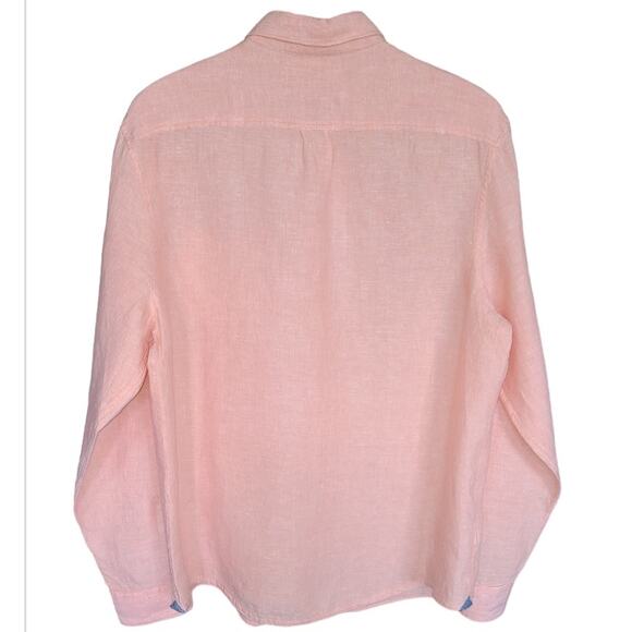 An Original Penguin Linen Button Down Shirt Men XL Salmon Classic Coastal Preppy - Picture 3 of 11